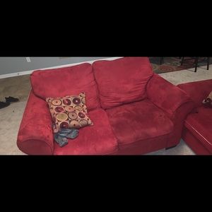 All red couch set/ Bedroom Set without mattress